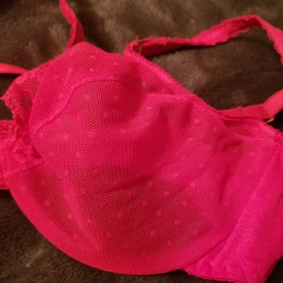 Red Sheer Polka Dot Bra - Picture 4 of 4
